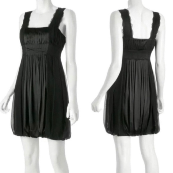 DIANE VON  FURSTENBERG Black 100% Silk Mini Bubble Dress Size 4 - Picture 9 of 9